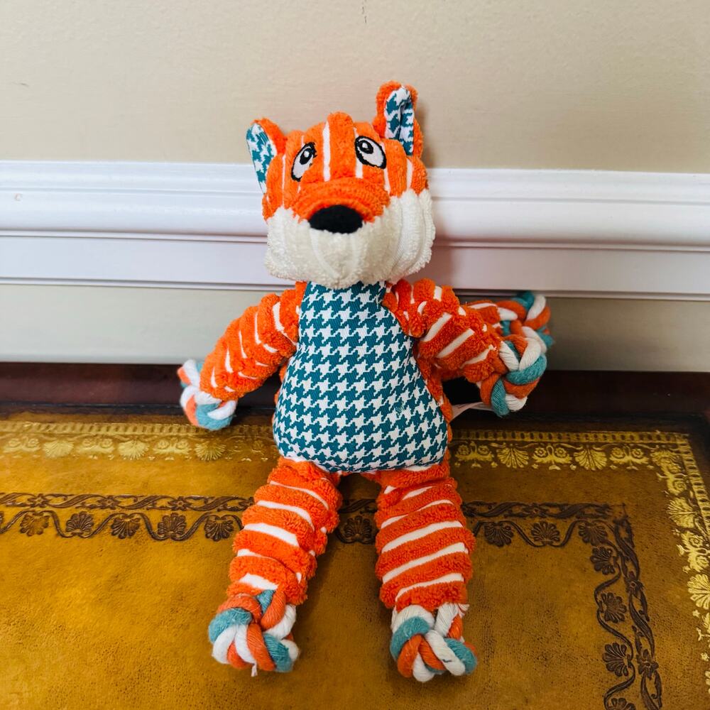 KONG Floppy Knots Fox Dog Squeaky Toy Small Medium Breed NEW